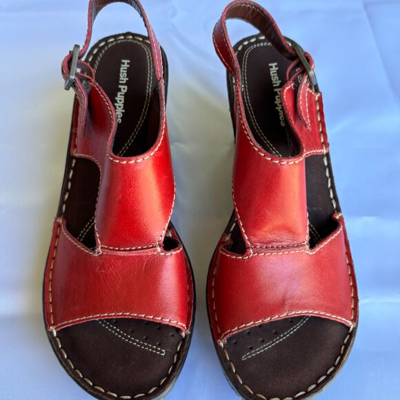 Red Hush Puppies Wedges - Picture 2 of 5
